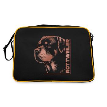 Tête de dessin ROTTWEILER or rose - Sac Retro - noir/or - Dos