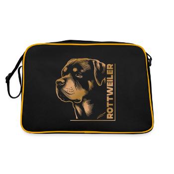 Tête de dessin ROTTWEILER or - Sac Retro - noir/or - Dos