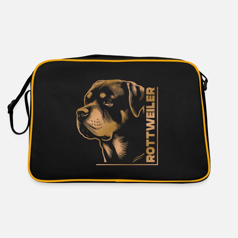 Tête de dessin ROTTWEILER or Sac Retro