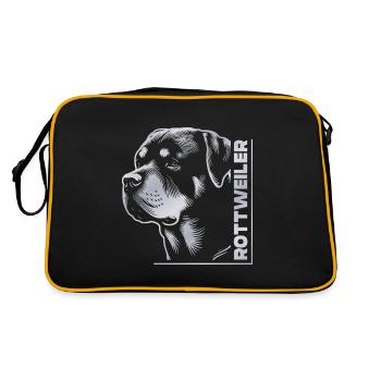 Tête de dessin ROTTWEILER argent - Sac Retro - noir/or - Dos