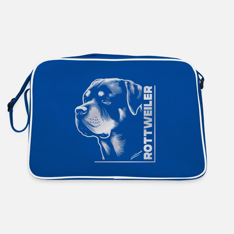 Tête de dessin ROTTWEILER argent Sac Retro