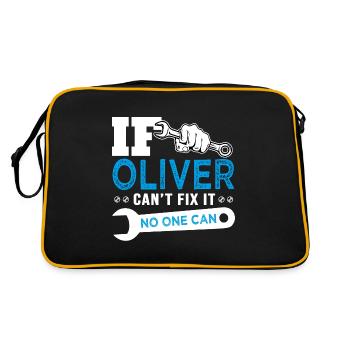 If Oliver can't fix it funny T shirt can't fix it - Retro Bag - black/gold - Back