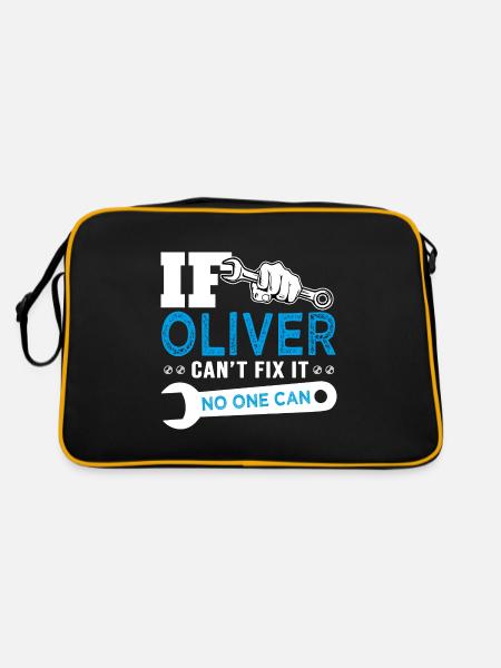 If Oliver can't fix it funny T shirt can't fix it - Retro Bag - black/gold - Back