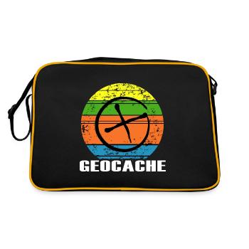 Chasse au trésor de géocache Géocache de vie en plein air - Sac Retro - noir/or - Dos