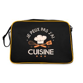 je peux pas j ai cuisine humour chef cuisinier - Sac Retro - noir/or - Dos