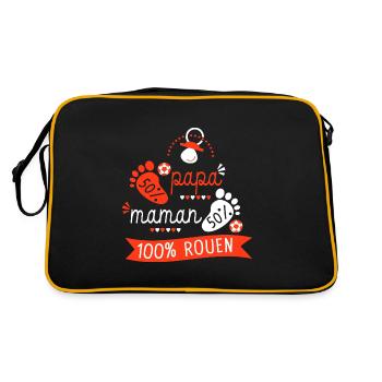 Rouen foot bébé supporter club football Rouen - Sac Retro - noir/or - Dos