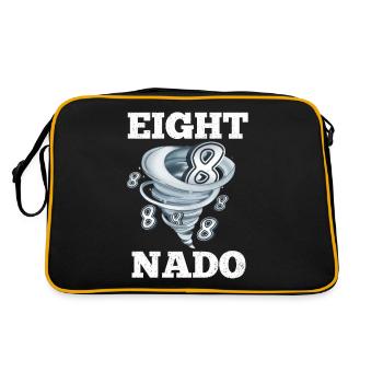 8th Birthday Tornado - Retro Bag - black/gold - Back