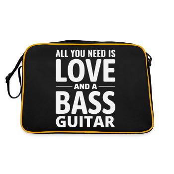 Basse Guitariste Musicien Musicien Bassiste Funny - Sac Retro - noir/or - Dos
