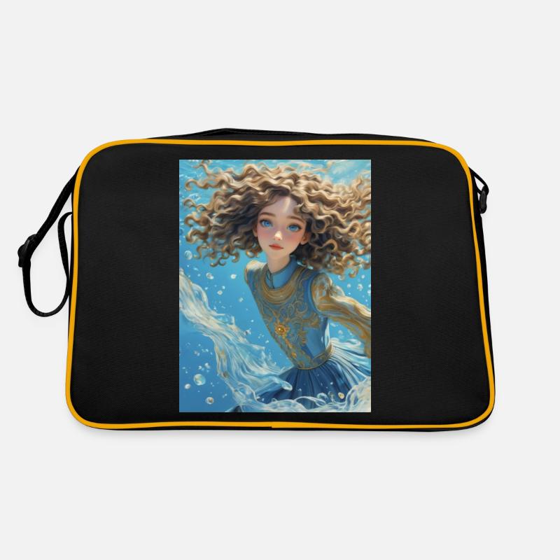 Mädchen im Meer Retro Tasche
