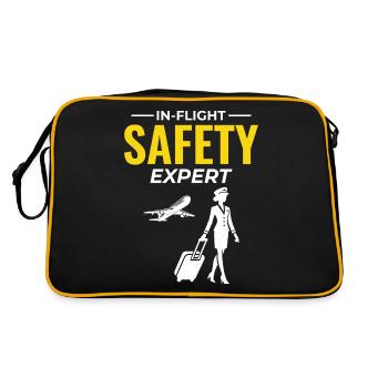 Flugbegleiter Flugbegleiter Flugbegleiterin Flugbegleiterin - Retro Tasche - Schwarz/Gold - Hinten