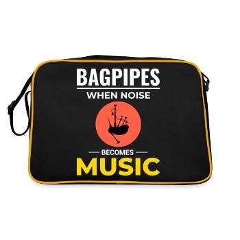 Instrument de joueur de cornemuse Musique écossaise - Sac Retro - noir/or - Dos