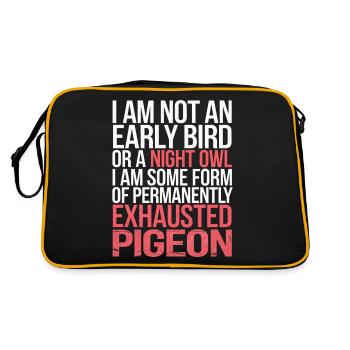 Not Early Bird or Night Owl Just Always Exhausted3 - Retro Tasche - Schwarz/Gold - Hinten