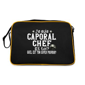 Caporal Chef Militaire Armée Métier Super Pouvoir - Sac Retro - noir/or - Dos