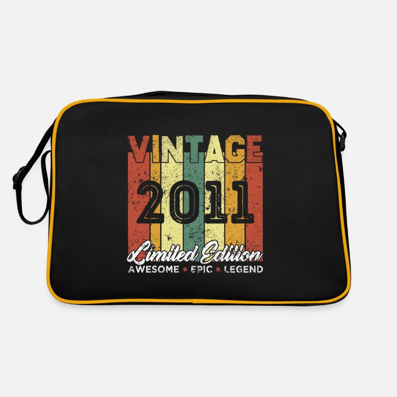 Vintage Geburtstagsgeschenk 2011 Limited Edition - Retro Tasche - Schwarz/Gold