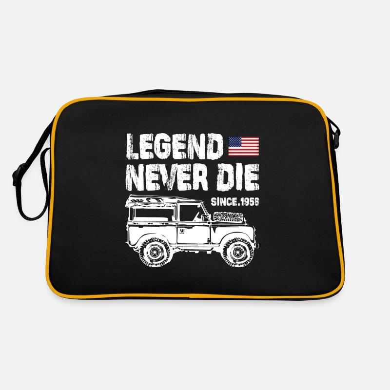 Jeep Legend Never Die - Retro Tasche - Schwarz/Gold