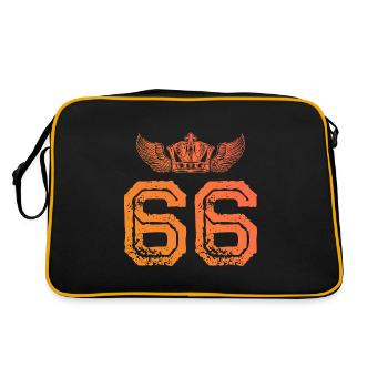 66 Number crown - Retro Bag - black/gold - Back