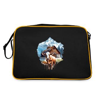 Zermatt, Matterhorn, montagne, chalet, vache - Sac Retro - noir/or - Dos