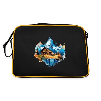 Zermatt, Matterhorn, Cervin montagne, chalet, lac - Sac Retro - noir/or - Dos