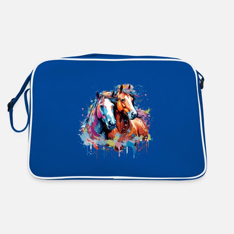 Chevaux aquarelle Sac Retro