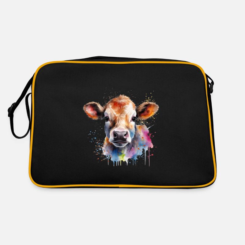 calf - Retro Bag - black/gold