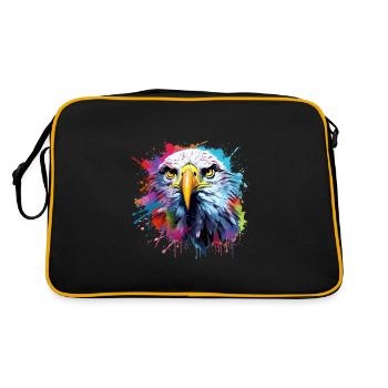 Aigle blanche, bold eagle, USA - Sac Retro - noir/or - Dos