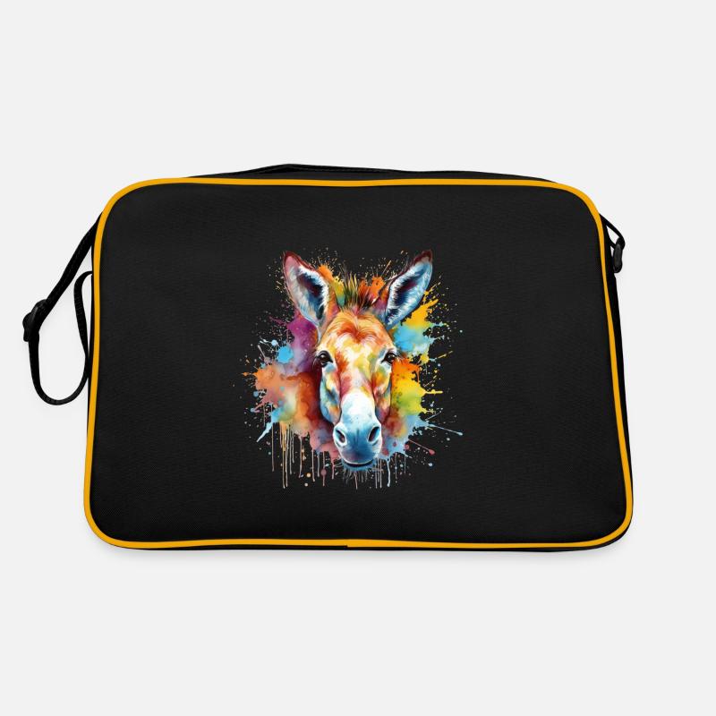 Esel - Retro Tasche - Schwarz/Gold