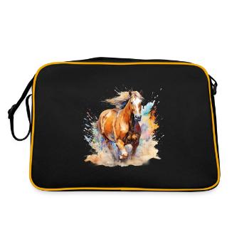 Cheval quarter horse palomino - Sac Retro - noir/or - Dos