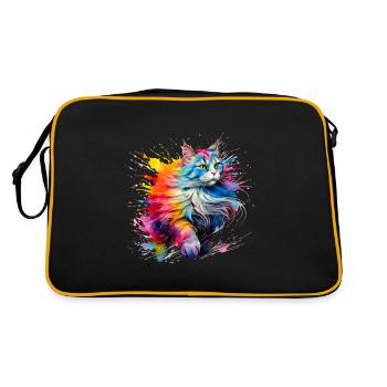 Chat, Maine Coon - Sac Retro - noir/or - Dos