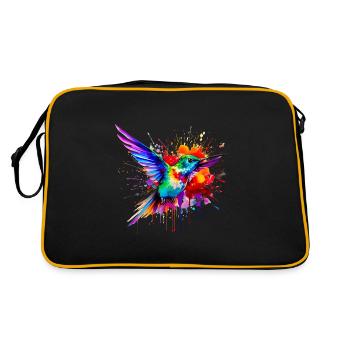 colibri en aquarelle - Sac Retro - noir/or - Dos