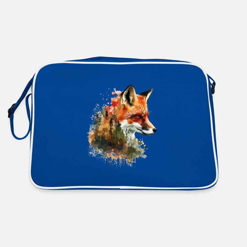 Renard dans le foret aquarelle, Fox Sac Retro