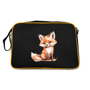 Baby fox, cute little fox - Retro Bag - black/gold - Back
