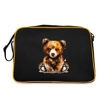 Baby grizzly, petit ours - Sac Retro - noir/or - Dos