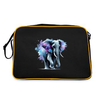 Éléphant majestueux en aquarelle - Sac Retro - noir/or - Dos