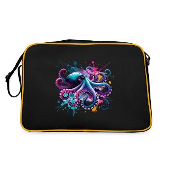 Octopus coloré aquarelle - Sac Retro - noir/or - Dos