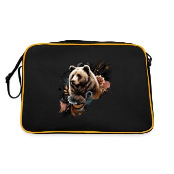 Grizzly, ours, bear - Sac Retro - noir/or - Dos