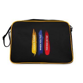 Tilt head Kopf verdrehen Geschenk - Retro Tasche - Schwarz/Gold - Hinten