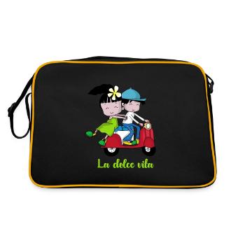 La dolce vita – Paire scooter - Sac Retro - noir/or - Dos