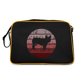 Frenchie, Dogs, Bully, French Bulldog - Retro Bag - black/gold - Back