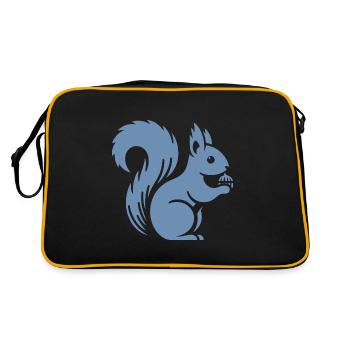 Silhouette d’écureuil minimaliste avec écrou - Sac Retro - noir/or - Dos