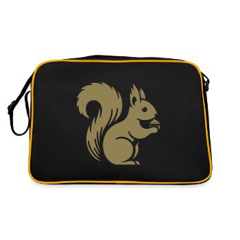 Silhouette d’écureuil minimaliste avec écrou - Sac Retro - noir/or - Dos