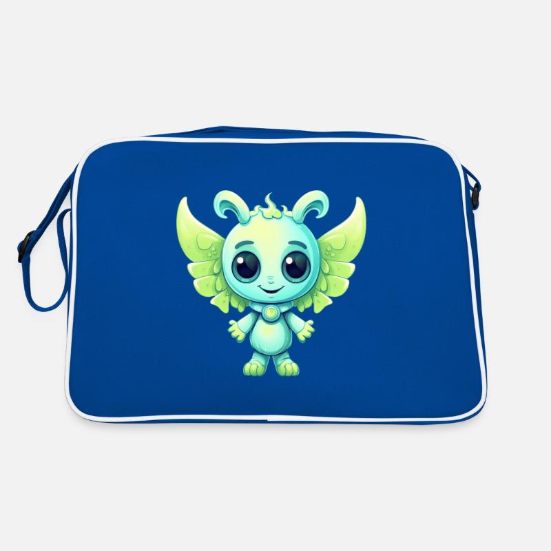 Alien im Comic-Stil als Engel mit Flügeln Retro Tasche