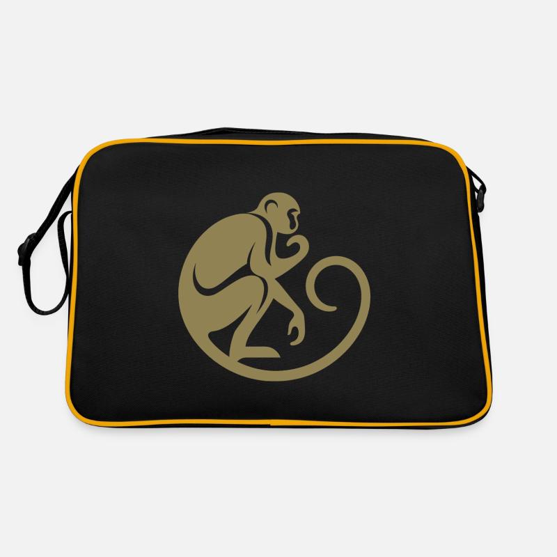 Silhouette de chimpanzé singe minimaliste Sac Retro