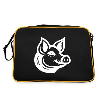 Conception de silhouettes de cochon domestique mignon - Sac Retro - noir/or - Dos