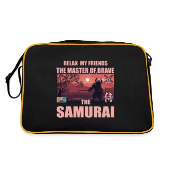 Samurai the Master of the Brave - Retro Tasche - Schwarz/Gold - Hinten