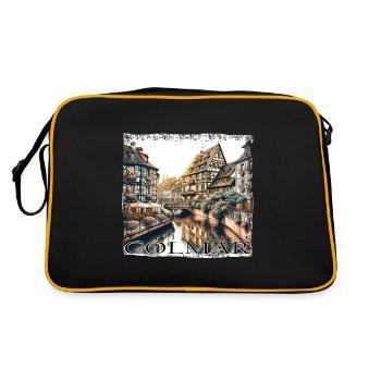 Colmar Old Town: Half-Timbered Houses & Canals in Grunge - Retro Bag - black/gold - Back