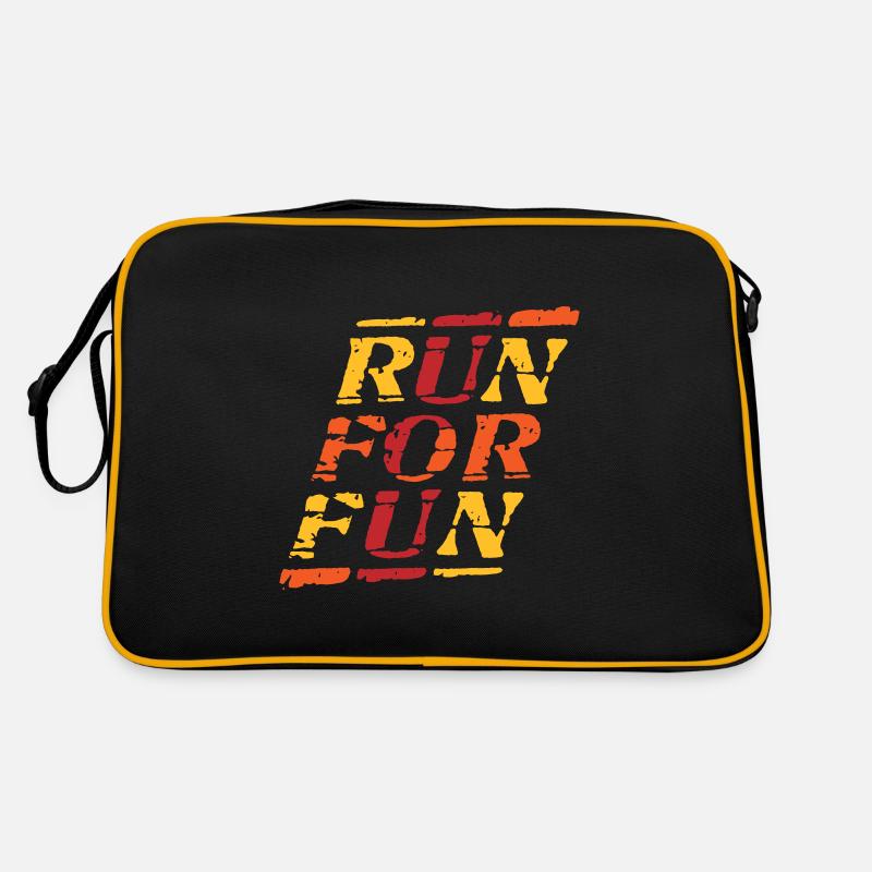 run for fun - Retro Tasche - Schwarz/Gold