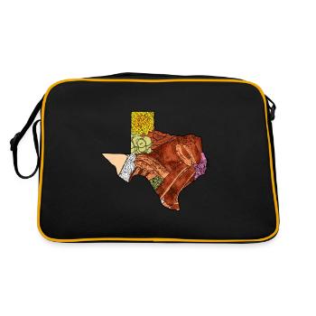 Conception de carte barbecue pour les amoureux du Texas - Sac Retro - noir/or - Dos