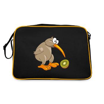 Drôle d’oiseau kiwi - Sac Retro - noir/or - Dos