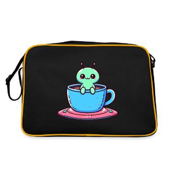 Green Alien & Coffee Tea: Interstellar Break with - Retro Bag - black/gold - Back
