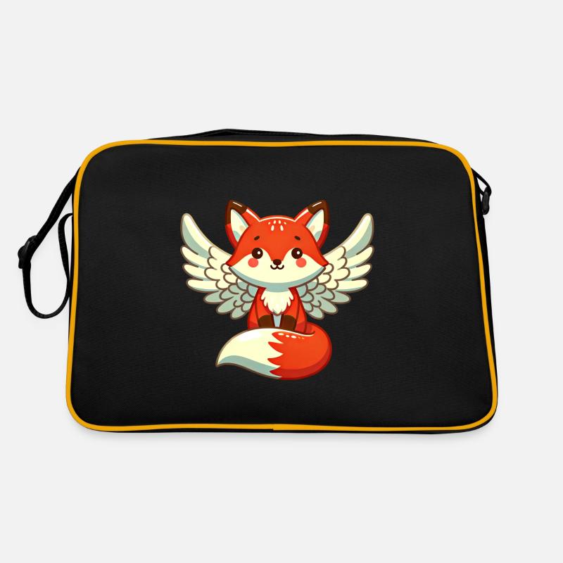 Red Fox Angel - Graceful with wings Retro Bag